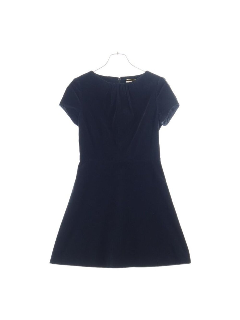 Saint Laurent Paris Velour Dress Black with Back Zip
